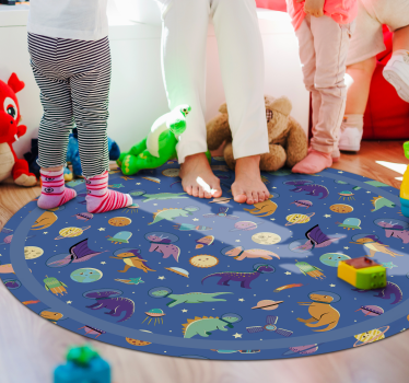 Dinosaurs in the space vinyl carpet - TenStickers