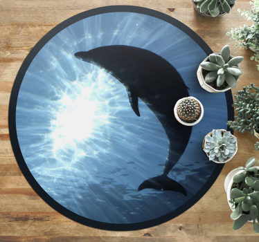 Dolphin silhouette animal mat - TenStickers