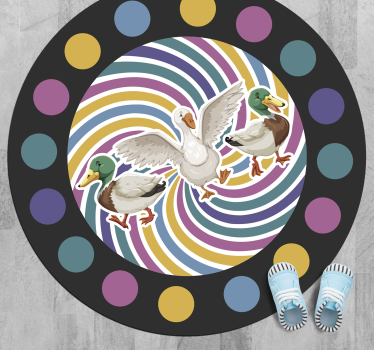 Duck duck goose circle game vinyl rug - TenStickers