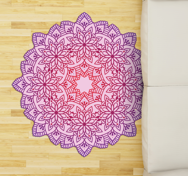 Elegant flower colorful mandala vinyl carpet - TenStickers
