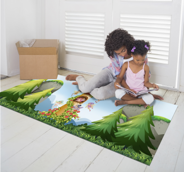 Enchanted forest children's playroom vinyl rug - TenStickers