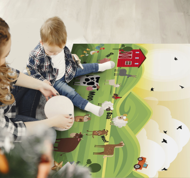 Farm animals and noises animal mat - TenStickers