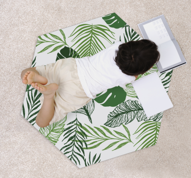 Fine leaf modern vinyl carpet - TenStickers