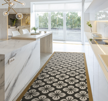 Floor design flower rug - TenStickers