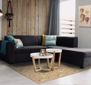 Floral patterned ensemble living room vinyl rug - TenStickers