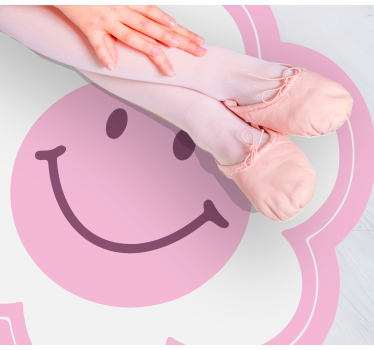 Flower pink and white smiley face bedroom carpet - TenStickers