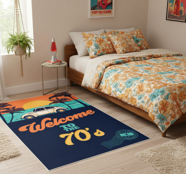 Vintage vinyl rug groovy 70s vibes - TenStickers