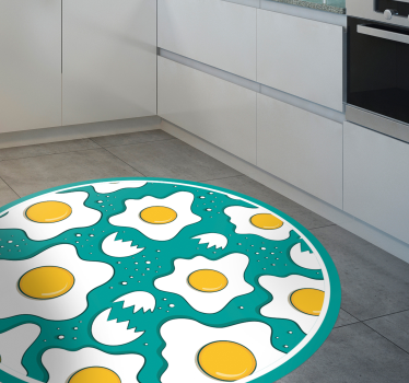 Fried eggs pattern kitchen flooring - TenStickers