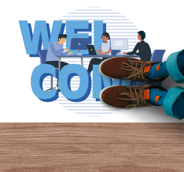 Friendly Office Welcome custom vinyl mat - TenStickers