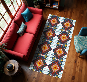 Geometric ethnic pattern mosaic vinyl flooring - TenStickers