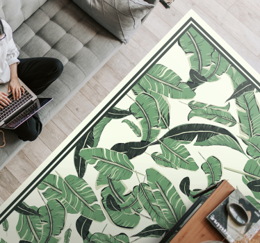 giant palm leaves flower rug - TenStickers