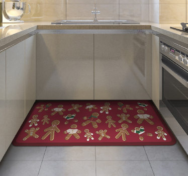 Gingerbread cookie floor boards Christmas rug - TenStickers