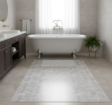 Gold marble hexagonal pattern bathroom vinyl rug - TenStickers