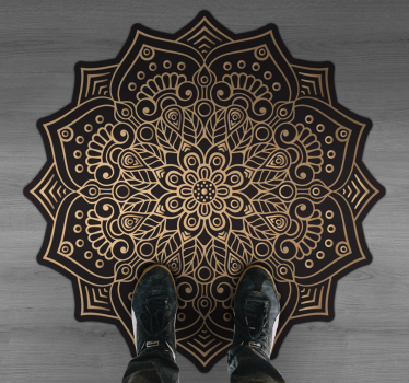 Golden mandala mat - TenStickers