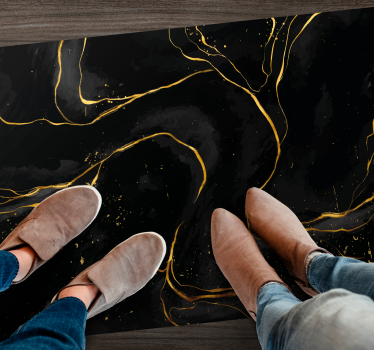 Golden Swirls marble vinyl rug - TenStickers