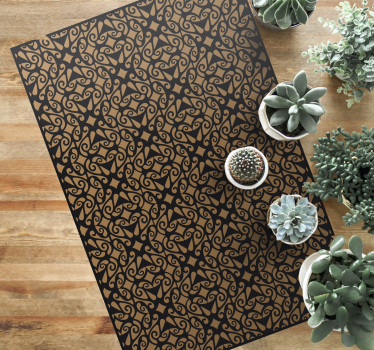 golden vintage pattern retro rug - TenStickers