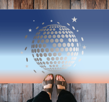 Gradient colorful disco ball  retro rug - TenStickers