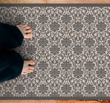 Gray and cream victorian style pattern retro rug - TenStickers
