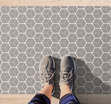 Gray and white hexagon pattern geometric carpets - TenStickers