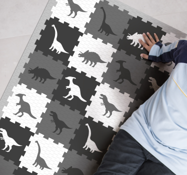 Gray animal puzzle baby mat - TenStickers