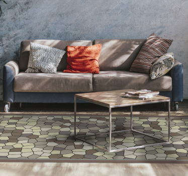 Gray stained glass mosaic vinyl flooring - TenStickers