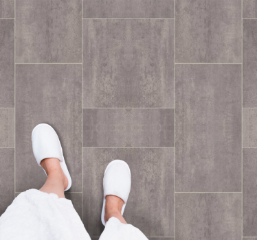 Gray stone square tile mat - TenStickers