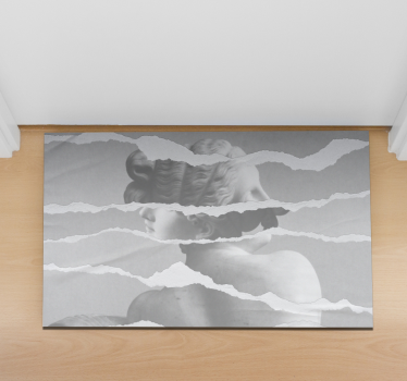 Greek statue image in torn paper style bedroom carpet - TenStickers