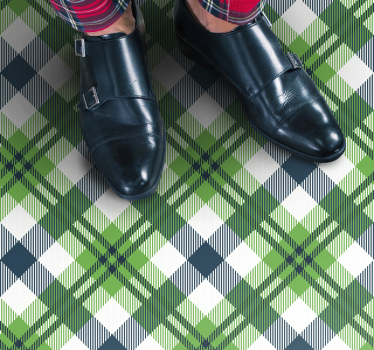 Green and Blue Scottish Tartan retro rug - TenStickers