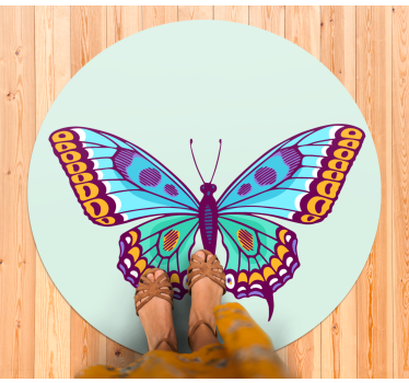 Green, blue and purple butterfly bedroom carpet - TenStickers