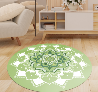 Green  floral mandala vinyl carpet - TenStickers