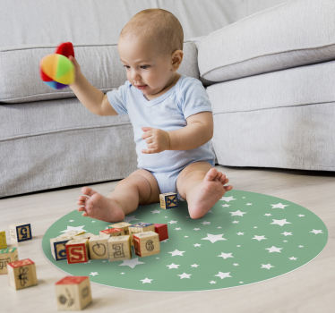 Green Stars kids vinyl carpet - TenStickers
