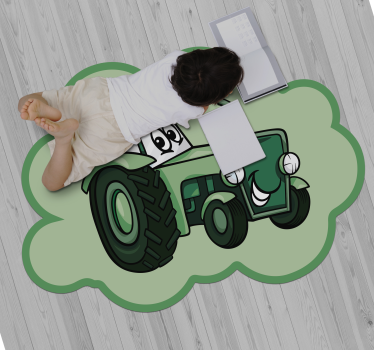 green tractor kids vinyl carpet - TenStickers