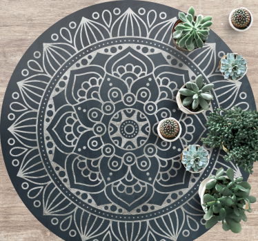 Grey tones antique pattern mandala mat - TenStickers