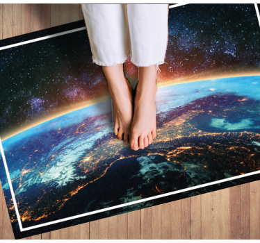 Half earth to space living room carpet - TenStickers