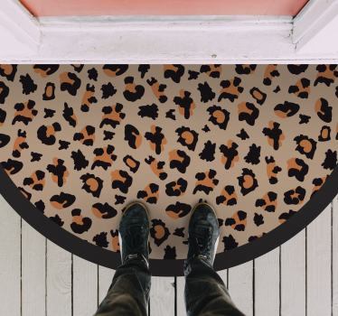 Half Round Leopard Rug animal print carpet - TenStickers