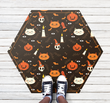 Halloween vinyl rug with festive halloween design - TenStickers