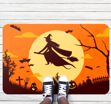 Halloween vinyl rug with spooky halloween silhouette - TenStickers