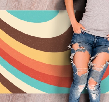Hand drawn distorted groovy background bedroom carpet - TenStickers
