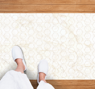 Hexagonal tiles pattern with marble bathroom vinyl flooring - TenStickers