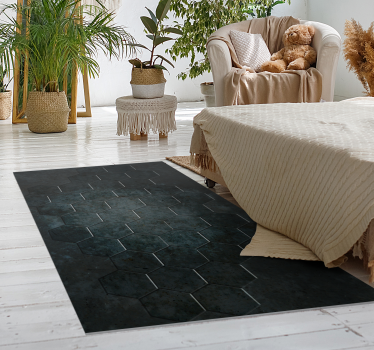 Hexagons concrete texture stone vinyl flooring - TenStickers