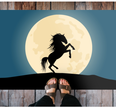 Horse silhouette moon behind contemporary rugs - TenStickers
