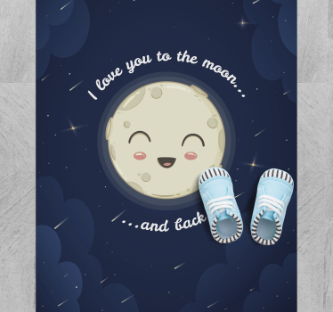 I love you to the moon and back bespoke rugs - TenStickers