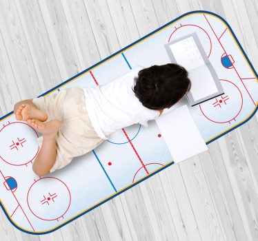 Ice Hockey Pitch game vinyl rug - TenStickers