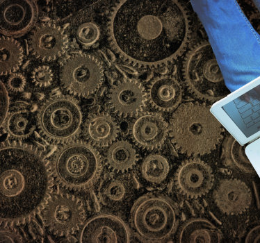 Industrial-style set of gears contemporary rugs - TenStickers