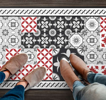 Intricate Tile Pattern tile vinyl rug - TenStickers