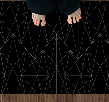 Irregular black and white design minimalist carpet - TenStickers
