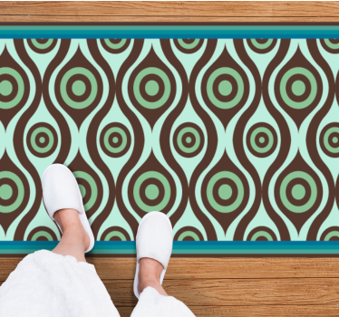 Irregular shapes 70's pattern retro rug - TenStickers