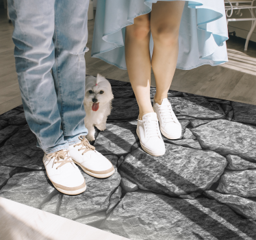 Irregular stone texture stone flooring - TenStickers