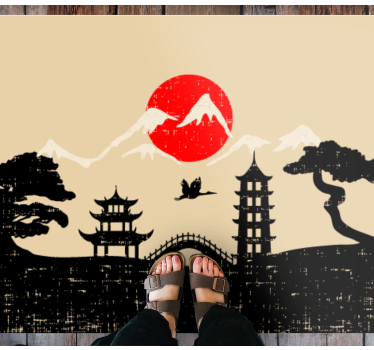 Japanese Garden silhouette contemporary rugs - TenStickers