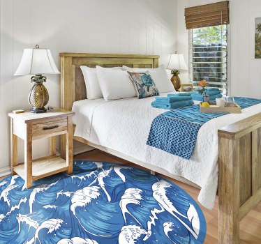 Japanese waves nature vinyl carpet - TenStickers